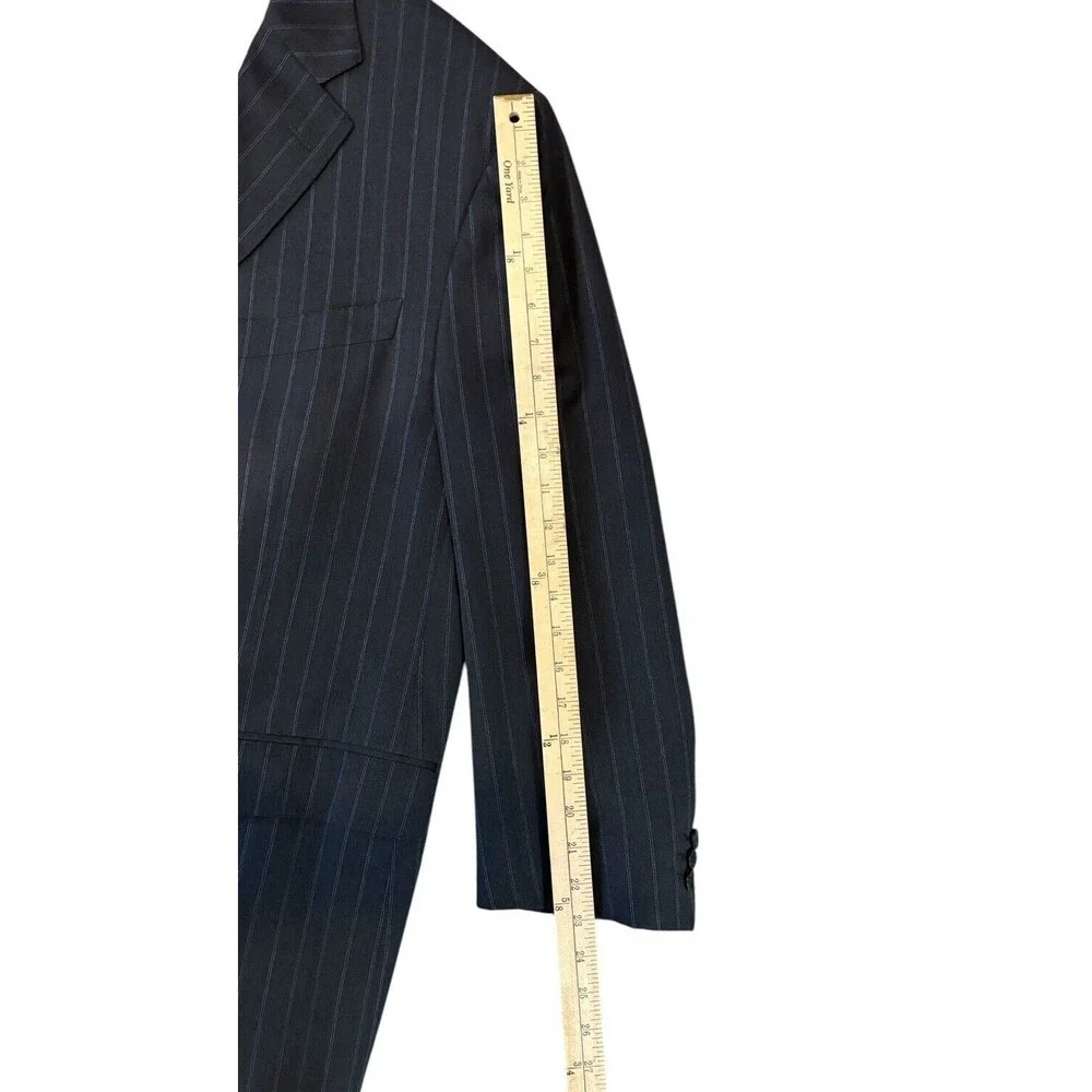 TRUSSINI Charcoal Gray Pinstripe Suit Jacket Blazer Men's Size 54 US IWS Wool